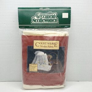 Vintage Greenfield Needlewomen Cross Stitch Wool Shawl with Fringes Table Topper